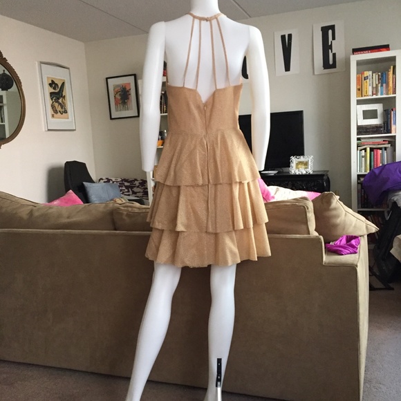 Halston Heritage Halter 3 Tier Evening Dress - Picture 4 of 6